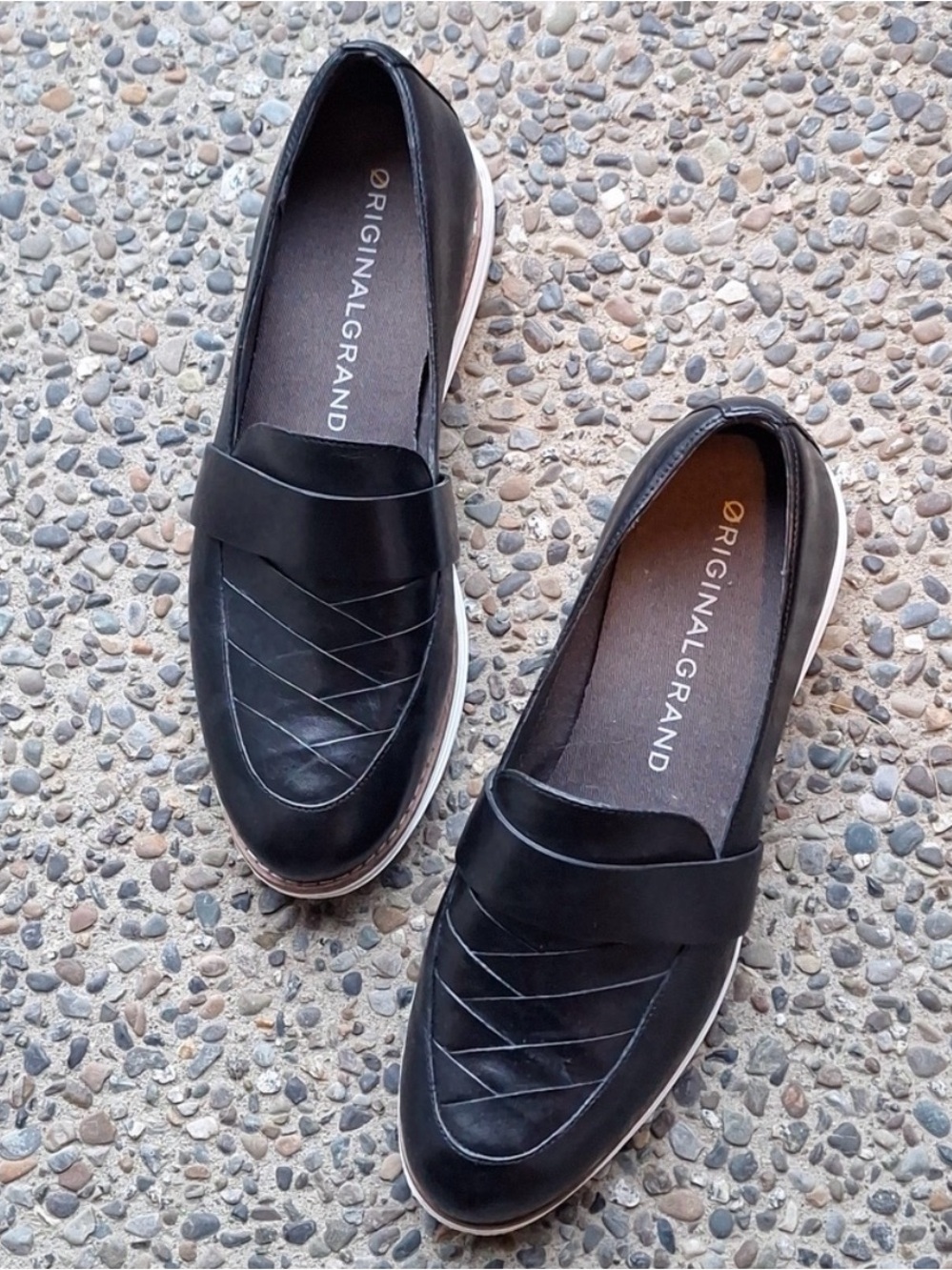 Cole Haan Black Leather Slip-On Loafers